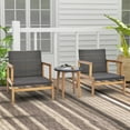 thumbnail image 5 of Costway 3 PCS Outdoor Furniture Set with Cushioned Chairs and Tempered Glass Side Table, 5 of 9