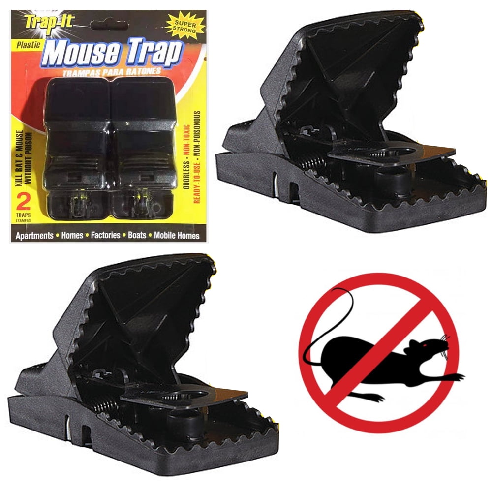 2 Pack Reusable Mouse Traps Rodent Snap Trap Mice Catcher Mousetrap