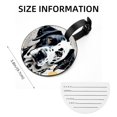 thumbnail image 5 of Spotted Dog Set of 2pcs PU Leather Round Suitcase Tags with Privacy Cover and Name ID Tag - Ideal for Travel Luggage, Handbags, Backpacks, School Bags, 5 of 6