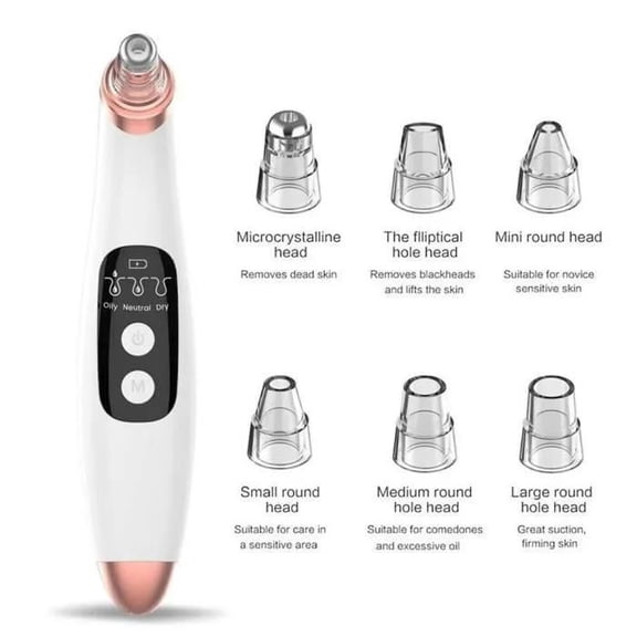 Black head removermicro,6-Head Electric blackandekeracne Micro-Crystal Blackhead and Acne Remover Electronic Beauty Device