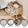 thumbnail image 6 of GarveeHome Rattan Night Stand Set of 2, Boho Night Stand with 2 Rattan Drawers, Large Bedside Table Side Table, Wood, 6 of 8
