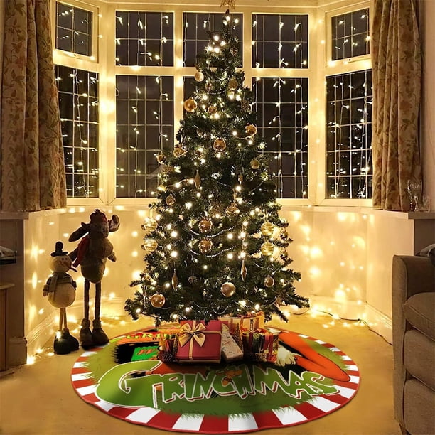 Jupe de sapin de Noël, jupe ronde rouge de 120 cm, tapis de Noël, convient pour la décoration de fête de vacances - Gamm vert Jupe de sapin de Noël, jupe ronde rouge de 120 cm, tapis de Noël, convient pour la décoration de fête de vacances - Gamm vert