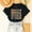 Black, variant on YHAJDS Women's Short Sleeve Tops Easily Distracted By Rocks Letter Print Round Neck Loose Tee