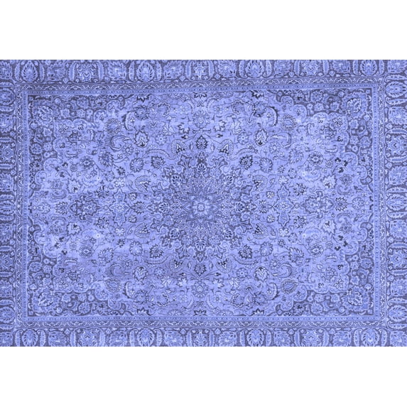 Ahgly Company Indoor Rectangle Abstract Blue Modern Area Rugs, 7' x 10'