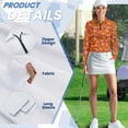 thumbnail image 6 of Yuyamidu Turkey Women Long Sleeve Golf Tennis Shirts Maple Leaves Quarter Zip V-Neck Athletic Shirts Slim Fit Athletic Sportswear Fall Thanksgiving Workout Tops Size L, 6 of 8