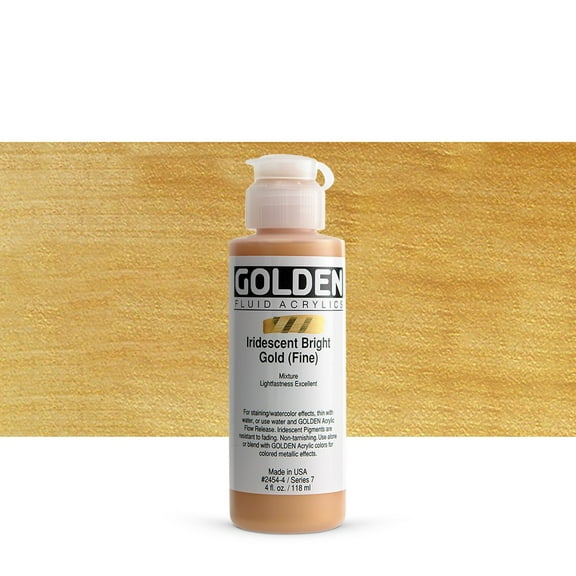 Golden Fluid Acrylic Paint, 4 oz, Bright Gold (Fine)