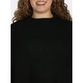 thumbnail image 3 of Time and Tru Women's Recycled Polyester Knit Poncho, L/XL, Black, 3 of 5