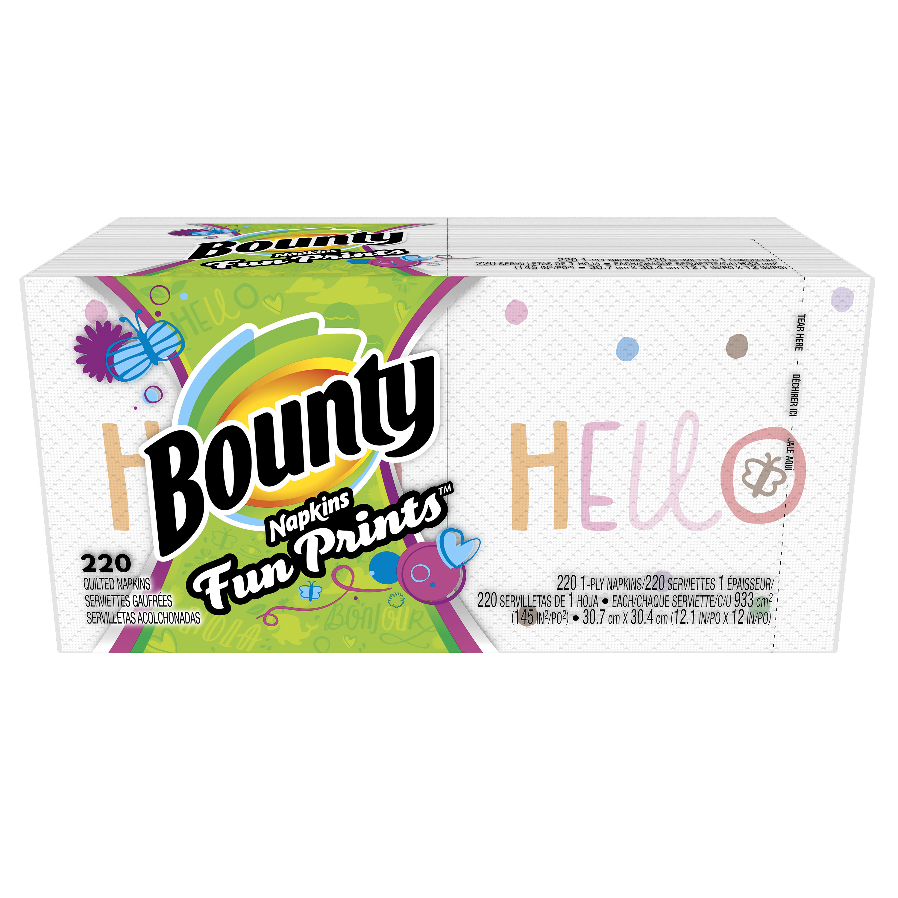 Bounty Paper Napkins, Print, 220 Count