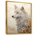 thumbnail image 2 of Designart "Beige And Gold Wolf Delight" Animals Wolf Floater Framed Wall Art Prints, 2 of 5