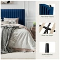 thumbnail image 5 of Amolife King Size Velvet Upholstered Bed with Wingback Headboard, Dark Blue, 5 of 9