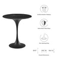 thumbnail image 4 of Modway Lippa 20" Round Modern Artificial Marble/Metal Side Table in Matte Black, 4 of 6