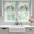thumbnail image 4 of Sea Turtle Coastal Tie Up Curtains for Windows, Adjustable Balloon Window Shades, Blue Green Summer Beach Coral Ocean Kitchen Window Treatments Adjustable Roll Up Curtain for Basement/Nursery 52"x45", 4 of 8