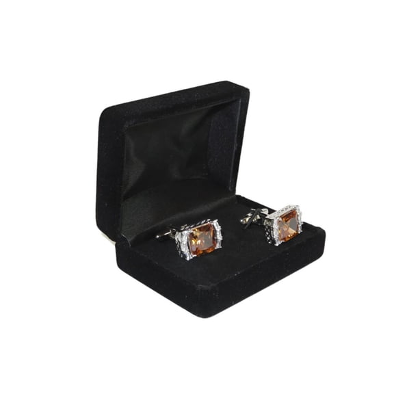 Men J.Valintin Cufflinks With Bold Stones Plated Gold Vito Rofolo V45-1