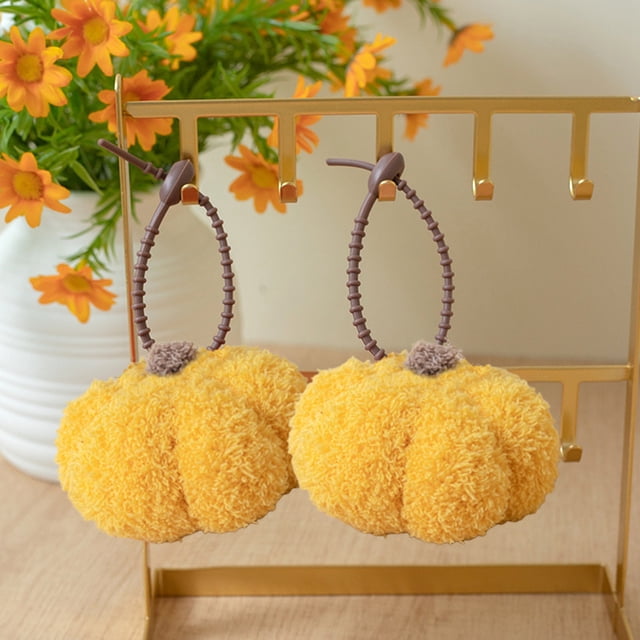 Uuiauoio Fall Pumpkin Hanging Ornament 4 Inches Pumpkins Thanksgiving Tree Decorations Fabric Small Tree Fall Decorations for Farmhouse Harvest Autumn Home Party Decor