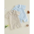 thumbnail image 3 of Cenuakty Baby Boy Plaid Romper Collared Short Sleeve Shorts Jumpsuit Casual Summer Clothes, 3 of 9