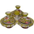 thumbnail image 5 of Spice Holder Moroccan Seasoning Handmade Tagine Triple Container Storage Organizer, 5 of 5