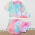 PEASKJP Girl Swimsuit Girl's Tie Dye Criss Cross Wrap Bikini Bathing