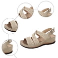 thumbnail image 5 of Rokment Womens Orthopedic Platform Wedge Dress Sandals 2026 Boho Beach Comfortable Leather Orthotic Arch Support Mid Heel Walking Summer Shoes for Woman B Size 7, 5 of 7