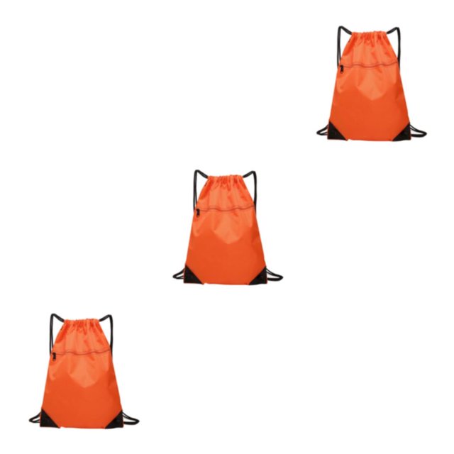 VONKY Portable Nylon Drawstring Bag Sack Beach Gym Backpack Shoes Bags Convenient and Versatile Orange 3Set