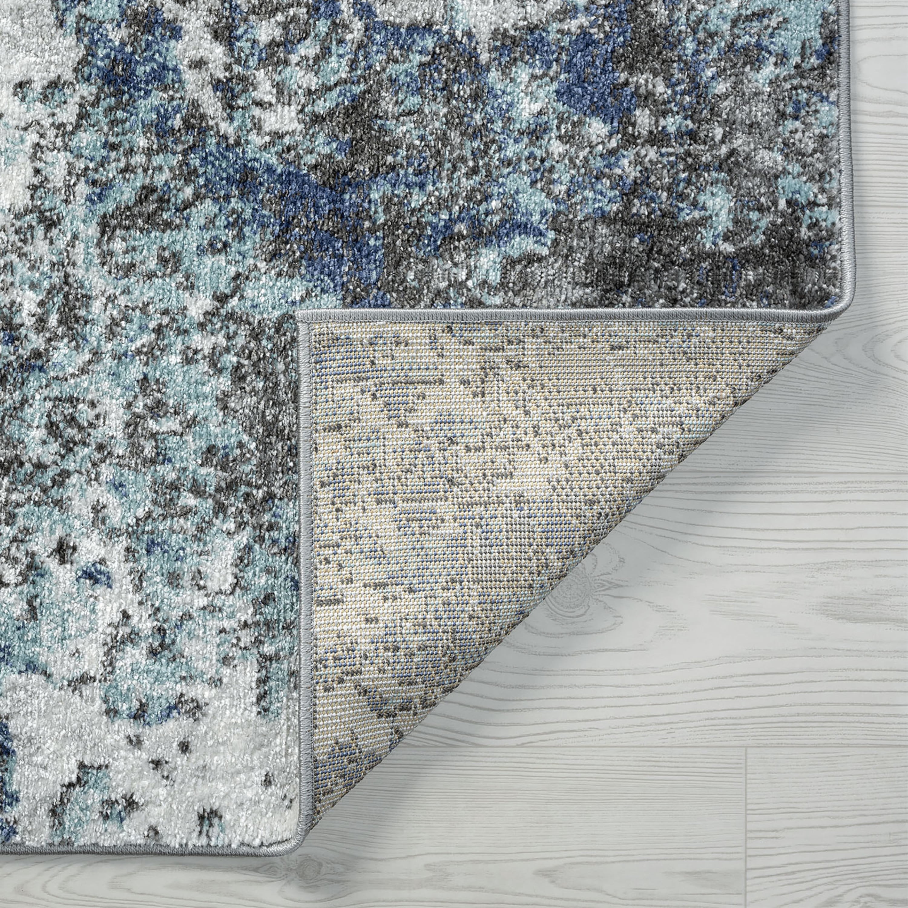 Contemporary 2x3 Area Rug (2' x 3') Abstract Blue, Blue Indoor Scatter Easy to Clean
