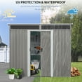 thumbnail image 4 of CarButler 8x6ft Metal Outdoor Storage Shed with Window and Transparent Plate,Lockable Sliding Doors for Garden Backyard Patio Gray, 4 of 7