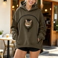 thumbnail image 2 of Womens Pet Carrier Sweater Cat Dog Pouch Hoodies Animal Holder Long Sleeve Hood Sweatshirt | Lightweight Shirt, for Pet Lovers Home Park Walking Short Trips, 2 of 7