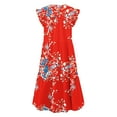 thumbnail image 4 of Fankiway Robe d'Été pour Femmes Col Rond Manches Courtes Décontractées à Volants Robes d'Été Grande Taille pour Femmes Rondes Robes de Printemps pour Femmes 5359, 4 of 4
