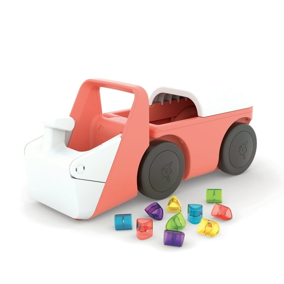 Chillafish Blockie, 4-Wheel First Ride-On, Cleans Up and Carries All Your Toys, Flamingo