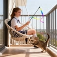 thumbnail image 4 of Colorful Toy Cats Funny Teaser Stick Rod Cats Wand Toy Interactive Stick Pet Chased Supply Wand for Indoor Small Long Attachments, 4 of 5