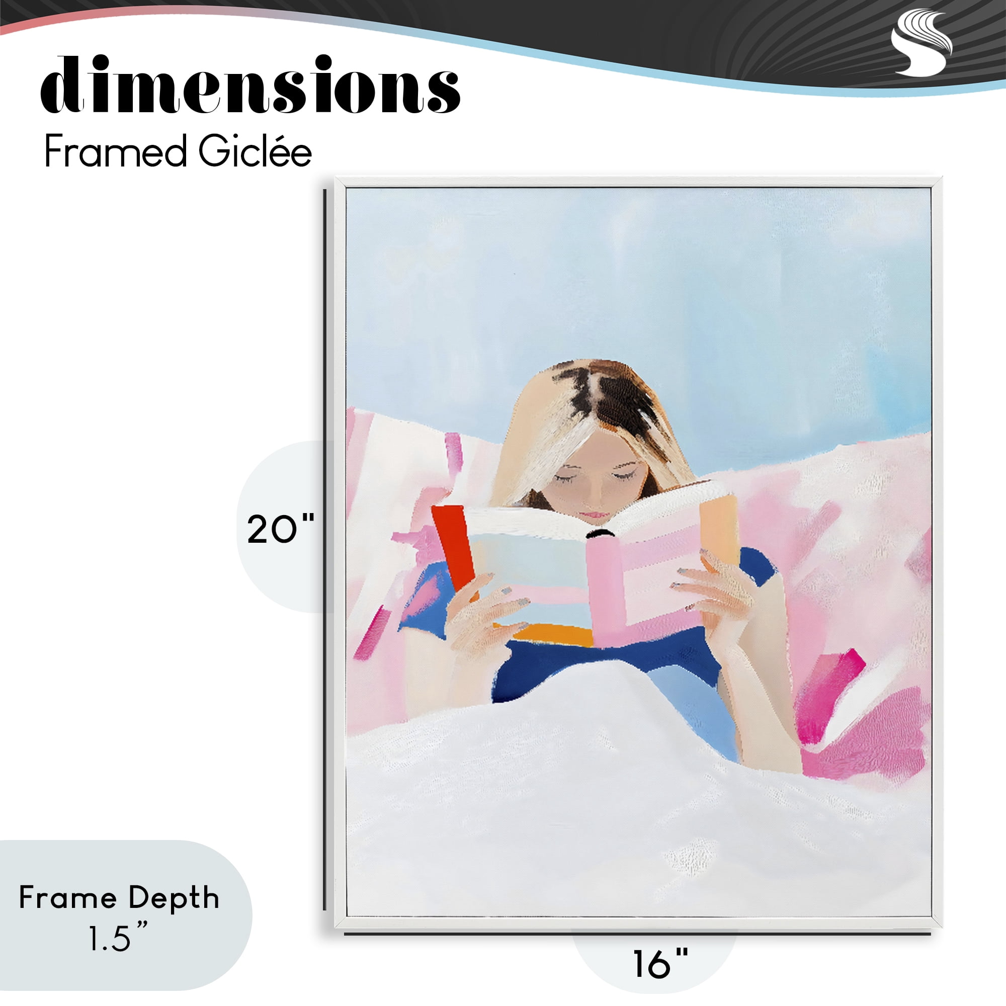 Stupell Industries Cozy Reading In Bed White Framed Giclee Art, design by The Prints Vibe