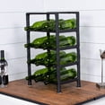 thumbnail image 4 of BirdRock Home Wine Rack - Metal Free Standing Stand - Kitchen - Black - Vertical Shelf Storage Cabinet - Holder (12 Bottle), 4 of 5