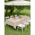 thumbnail image 4 of Outdoor Tablecloth with Umbrella Hole for Patio/Picnic/Party/Camping, Beige Flowers Waterproof Table Cloth Rectangle Table Cover Washable, Boho Vintage Ethnic Floral Geometric (54"x 80"), 4 of 9