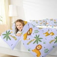 thumbnail image 4 of Homewish Hawaii Coconut Tree Full Size Comforter Sets,Safari Giraffe Lion Bedding Comforter Set,Purple Green Orange Bedding Sets For Girl Boy,Ultra Soft Home Decor Reversible,3 Pieces, 4 of 8
