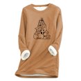 thumbnail image 1 of Ladies Christmas Tree Cats Print Long Sleeve Thermal Underwear Base Layer Top For Winter Warmth, 1 of 2