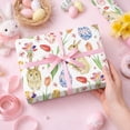 thumbnail image 2 of HOMERAL Easter Wrapping Paper Roll - 17 Inch X 33 Feet - Green Gift Wrap with White Rabbits, Flowers - Perfect for Easter, 2 of 8