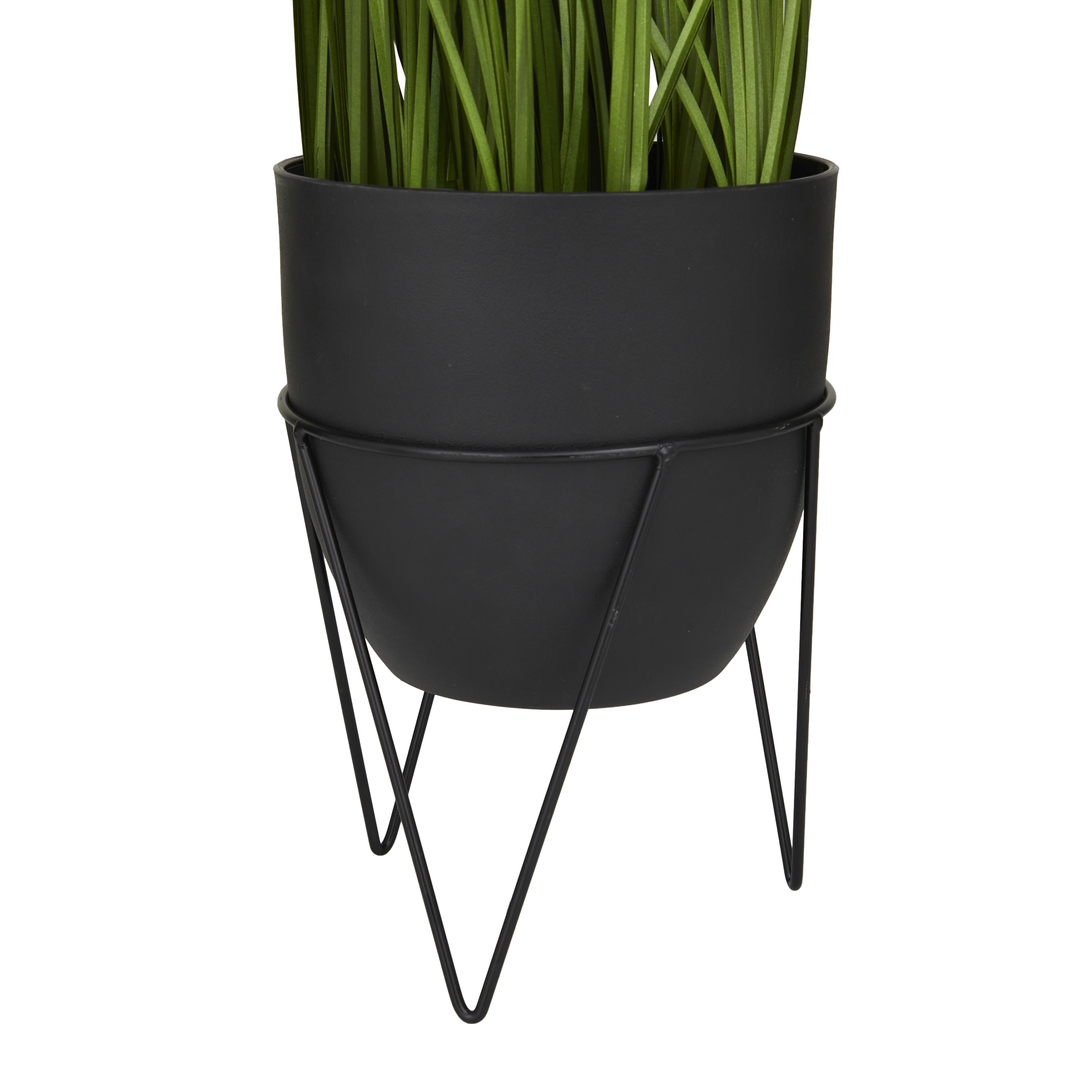 DecMode 21" Tall Artificial Wheatgrass Plant in Realistic Leaves and Metal Stand and Round Pot