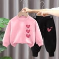 thumbnail image 2 of Enyan Toddler Girl Clothes Fall Winter Outfits Long Sleeve Graphic Print Top+Pants Set for 3-7Y Girls, 2 of 4