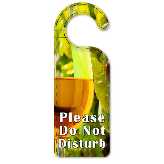Do Not Disturb Door Knob Hanger Sign - White Wine with Yellow Grapes
