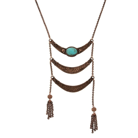 2028 Jewelry Antique Inspired Ladder And Tassel Necklace 28