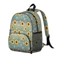 thumbnail image 2 of Sunflower and Daisy Blue Pattern Backpack for School, Cute School Bag with Adjustable Shoulder Straps and Padded Back, 13.8"x11.4"x6", 2 of 5