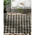 thumbnail image 3 of Fitted Round Tablecloths Table Covers 45-54in,Country Farm Star Berries Waterproof Elastic Edged Table Cloth for Kitchen Dining Holiday Party Tables Decor,Vintage Black Linen Plaid, 3 of 6