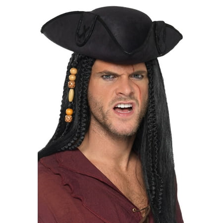 Tricorn Pirate Captain Hat (Black)
