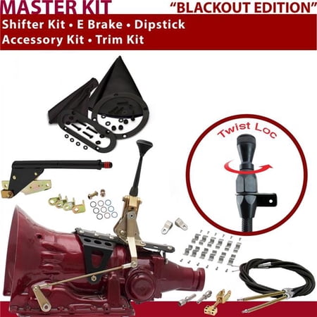 American Shifter AOD Shifter Kit 6 in. E Brake Cable Clamp Clevis Trim Kit Dipstick for D4116