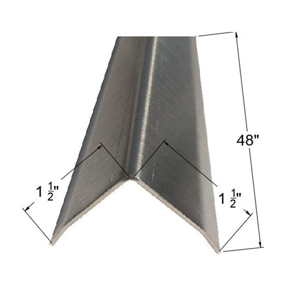 Brushed 304 Stainless Steel Corner Guards, 16ga, 48in Long
