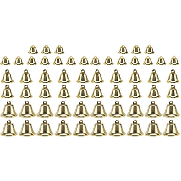 Masteelf 60 pcs Christmas Metal Mini Bell Small Decorative Bell Christmas Craft (Golden)