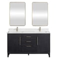 thumbnail image 2 of Gara 60M" Double Bath Vanity in Fir Wood Black w/ White Grain Composite & Mirror, 2 of 17