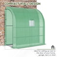 thumbnail image 6 of Dranite 7'x3'x7' Lean-to Greenhouse 2 Roll-Up Door PE Cover 3 Shelves Green, 6 of 12