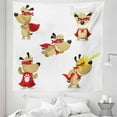 thumbnail image 1 of Animal Tapestry, Superhero Puppy Paw Costume and Mystic Powers Laser Vision Supreme Talents, Fabric Wall Hanging Decor for Bedroom Living Room Dorm, 5 Sizes, Red Cream White, by Ambesonne, 1 of 1