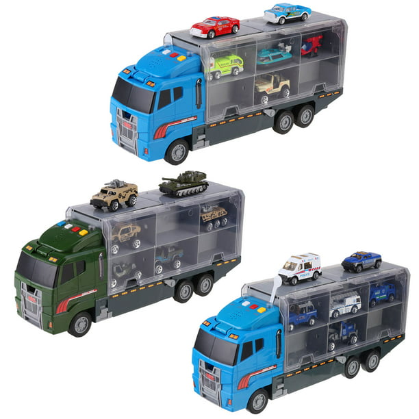 Toy Truck Transport Car Carrier Toy for Boys and Girls age 3 - 10 yrs old,  6 Toy Cars with Lighting & Sound Effect & Early Childhood Education