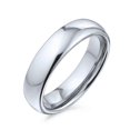 thumbnail image 1 of Basic Plain Simple Dome Couples Classic Black Rose Gold Plated Titanium 28MM Wedding Band Ring Women Comfort Fit Silver Tone 5MM 9.5, 1 of 5
